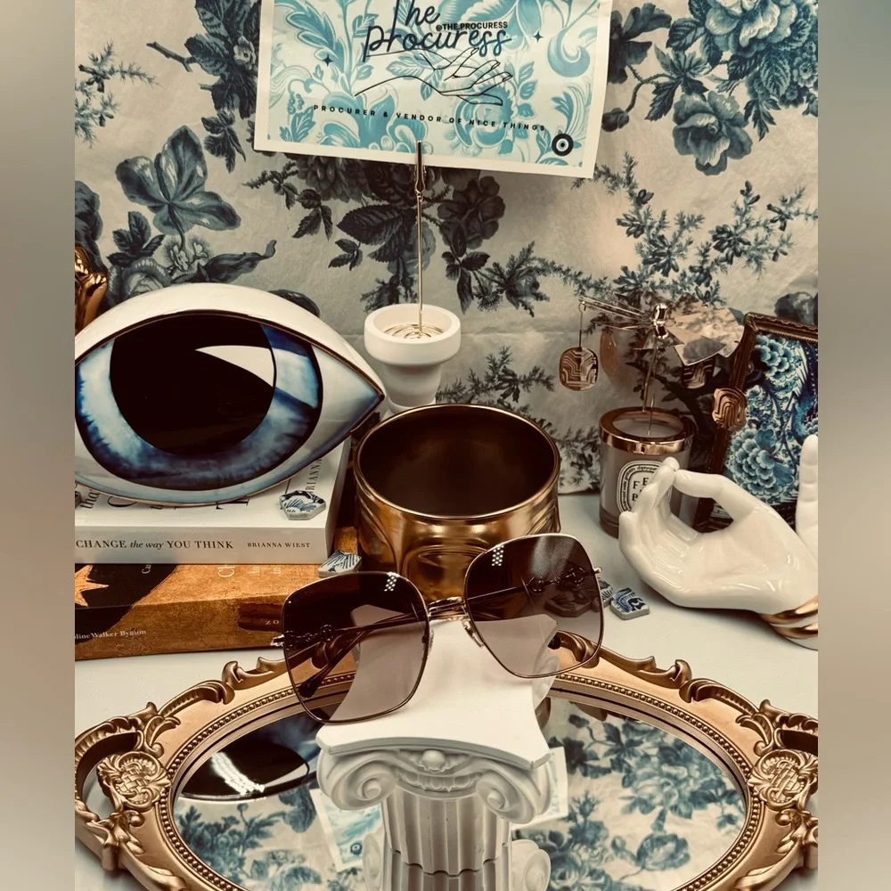 🆕 GUCCI 🧿 NWOT GG0879S 002 Gold Horsebit Sunglasses with Brown Gradient Lens - Picture 9 of 16